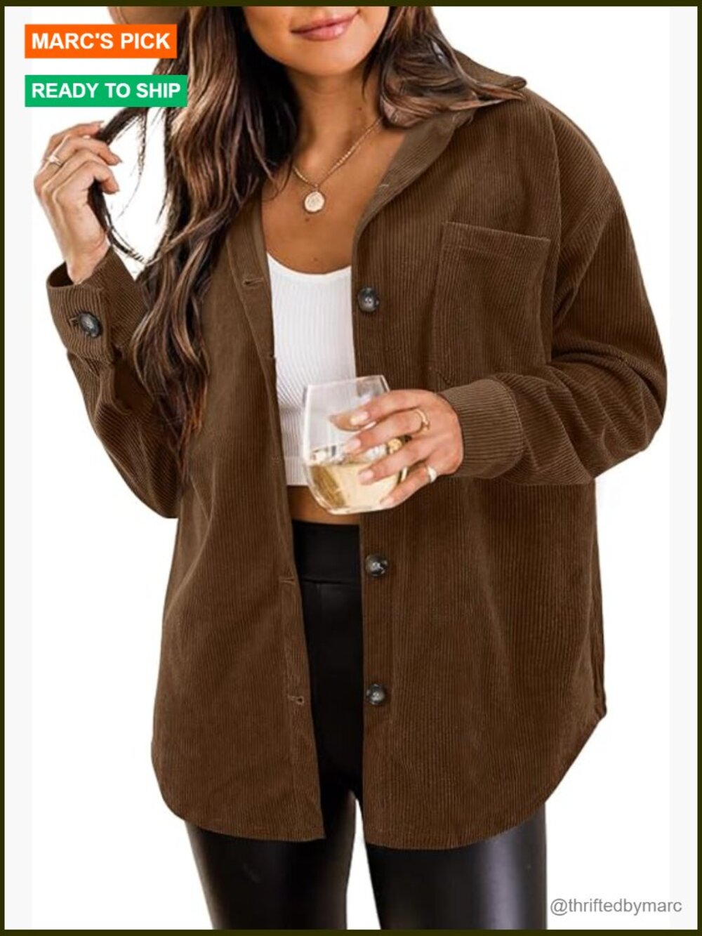 Plus Size Long Sleeve Button Down Shacket Blouse Top